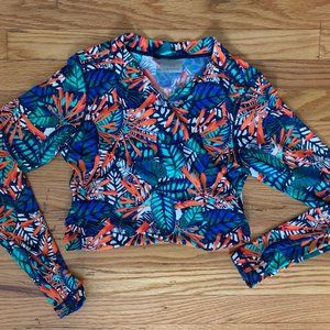 Athleta Hanalei Crop Rashguard Long Sleeve Med